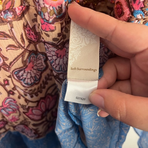 Soft surroundings Pergola Floral Embroidered boho sheer tunic size 3x - Picture 6 of 8